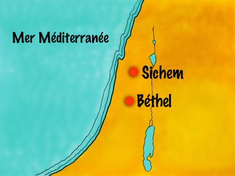 Abram et ceux qui étaient avec lui partirent ensuite vers le sud, pour arriver à Béthel. – Numéro de diapositive 10