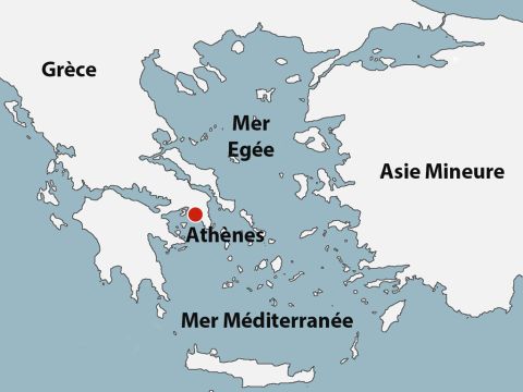 Cette carte représente l’emplacement d’Athènes dans la Grèce antique. – Numéro de diapositive 1