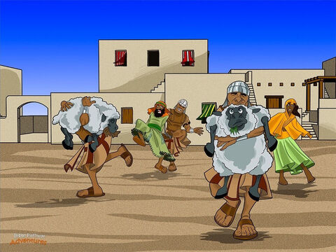 Lorsque les Israélites commencèrent à désobéir à Yah, le Dieu d’Abraham, d’Isaac et de Jacob, Yah fut en colère (Yah est une autre façon de dire Yahweh, le nom hébraïque de Dieu). Pourquoi ne pouvaient-ils pas simplement suivre ses instructions, plutôt que d’adorer les faux dieux? Yah décida de punir les Israélites en envoyant les redoutables Philistins qui les opprimèrent.<br/>Les Israélites n’aimaient pas les Philistins qui étaient méchants et cruels, et qui aimaient les belles batailles. Souvent ils attaquaient les villages israélites et pillaient leurs biens. À cause d’eux, tout le monde vivait dans la misère. Mais Yah aimait toujours le peuple d’Israël. Et il avait un plan pour les délivrer. Ce plan comprenait un garçon appelé Samson. Il allait grandir et devenir un puissant guerrier qui allait aider les Israélites à se libérer de l’emprise des Philistins. – Numéro de diapositive 1