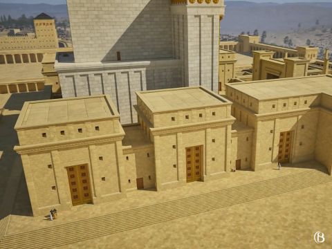 Sur le côté sud de la cour intérieure du sanctuaire se trouvaient quatre portes de deux chambres. – Numéro de diapositive 1