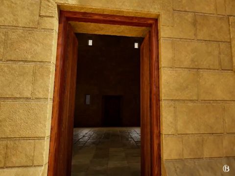 Dans cette chambre était fixée une mezouza (petit parchemin plié ou roulé sur lequel était inscrit par un calligraphe qualifié des versets scripturaires ( Deutéronome 6:4–9, 11, 13–21) pour rappeler aux Juifs leurs obligations envers Dieu. C’était parce que le Grand Prêtre vivait dans cette chambre pendant 7 jours avant Yom Kippour. La partie de la chambre dans laquelle dormait le Grand Prêtre avait le niveau de sainteté du Mont du Temple et non celui de la Cour intérieure, car personne ne pouvait s’asseoir dans la Cour intérieure. – Numéro de diapositive 5