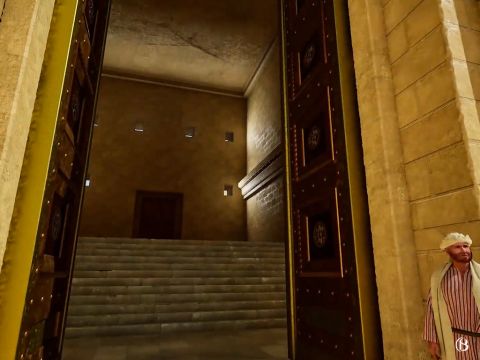 Cette salle servait parfois de lieu de réunion ou de conseil du Sanhédrin. On pense également que le Sanhédrin se réunissait à l’extrémité est de la Stoa royale. – Numéro de diapositive 11