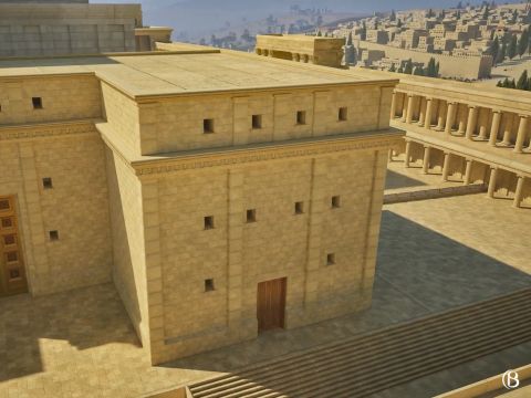 A l’angle nord-ouest de la cour intérieure du temple se trouvait la Chambre de la Bruyère. Aux angles de cette chambre se trouvaient quatre chambres plus petites. – Numéro de diapositive 17
