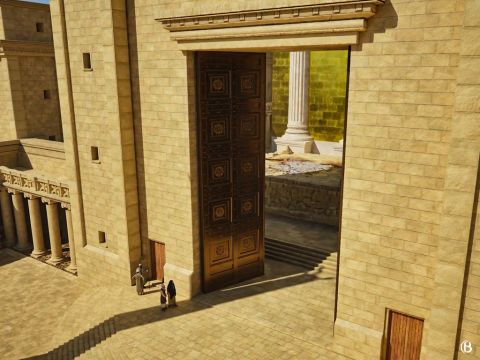 Les hommes rituellement purs qui passaient par la porte de Nicanor entraient dans le parvis d’Israël, espace large mais peu profond. – Numéro de diapositive 1