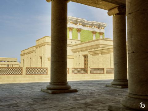 Ces colonnades étaient constituées de deux rangées de colonnes. Durant la fête de la Dédicace (Hanukkah), Jean raconte que Jésus enseignait sous le portique de Salomon (Jean 10:22). – Numéro de diapositive 13