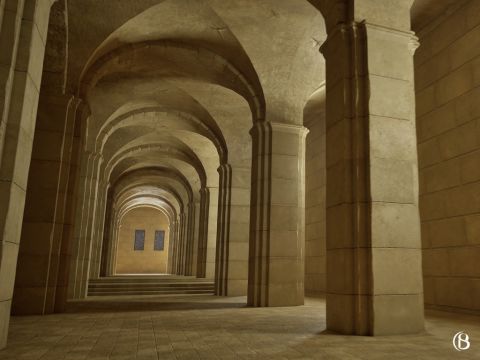 Cette sous-structure était constituée d’une série d’arches voûtées afin de réduire la pression exercée sur les murs porteurs. – Numéro de diapositive 15