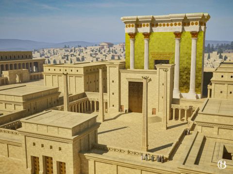 Les Juifs qui pénétraient dans le temple par le parvis des païens passaient par le Soreg pour arriver sur le parvis des femmes (également appelé parvis intermédiaire). Le parvis des femmes était ainsi nommé car c’était le dernier endroit autorisé pour les femmes quand elles se rendaient dans l’enceinte du temple. – Numéro de diapositive 1