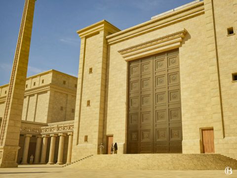 Selon la tradition juive de la Mishnah, les 15 Psaumes des degrés (Psaumes 120–134) étaient chantés par les Lévites sur ces quinze marches. – Numéro de diapositive 9