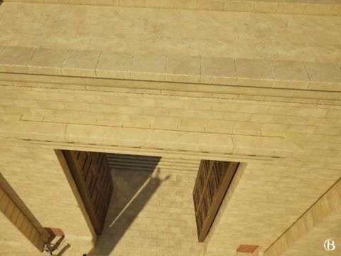Quand la porte de Nicanor était ouverte, on pouvait voir ce qui se passait dans le parvis du temple depuis le parvis des Femmes, en contrebas. – Numéro de diapositive 8