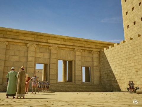Cette porte permettait au peuple d’accéder au côté nord du mont du Temple et de pénétrer dans le parvis des Païens. – Numéro de diapositive 13
