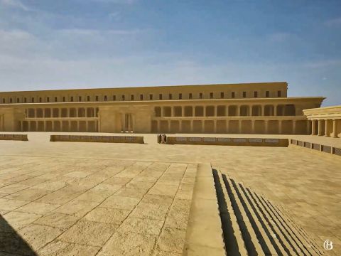 Le sanctuaire se tenait sur une fondation d’une hauteur de 6 coudées, par laquelle on accédait au moyen de 12 marches. – Numéro de diapositive 1