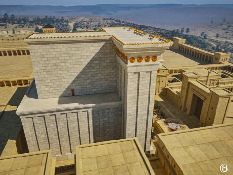 Middot 4.7 décrivait le sanctuaire comme étant bâti comme un lion, “étroit derrière et large devant”. – Numéro de diapositive 5