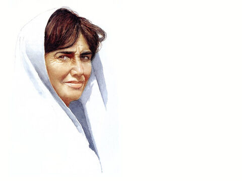 Illustration d’Élisabeth, mère de Jean-Baptiste, par Pam Masco. – Numéro de diapositive 23