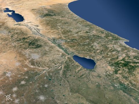 Vue d’Israël et des régions environnantes du Nord-Est au Sud-Ouest. – Numéro de diapositive 6