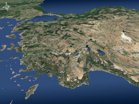 Vue de la côte Nord-Est de la Mer Méditerranée depuis le Sud (Turquie actuelle). – Numéro de diapositive 19