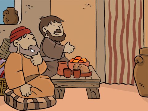 À cet instant leurs yeux s’ouvrirent et ils virent que l’étranger était Jésus; mais alors il disparut. – Numéro de diapositive 11