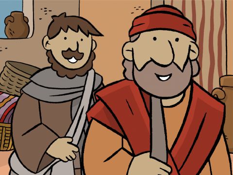 Les deux hommes étaient si heureux qu’ils décidèrent de rentrer sur-le-champ à Jérusalem pour y apporter cette bonne nouvelle. – Numéro de diapositive 12