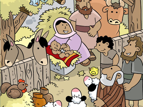 Ils virent Marie, Joseph et le bébé Jésus, exactement comme les anges le leur avaient dit. – Numéro de diapositive 16