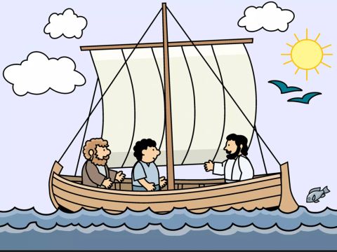 Cependant, les pêcheurs décidèrent de faire ce que Jésus leur disait, et ils s’avancèrent de nouveau dans la mer. – Numéro de diapositive 6