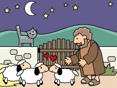 ... à la maison avec ses autres amis moutons. – Numéro de diapositive 12