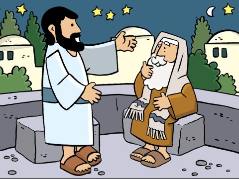 Jésus a expliqué ; “ Le corps d’une personne naît de ses parents humains. Mais pour faire partie de la famille de Dieu, il faut l’aide du Saint-Esprit pour nous donner une vie nouvelle.<br/>Car Dieu a tant aimé le monde qu’il a donné son Fils Unique. Dieu adonné son Fils afin que quiconque croît en lui ne se perde pas, mais ait la vie éternelle.” – Numéro de diapositive 5