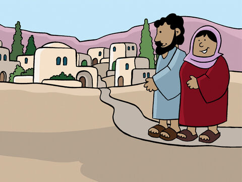 Jésus et sa mère Marie ont été invités à un mariage dans la ville de Cana en Galilée. – Numéro de diapositive 1