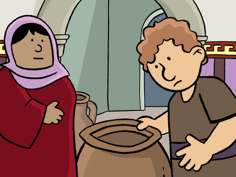 Mais au bout d’un moment, un problème survint : ils manquèrent de vin. – Numéro de diapositive 4