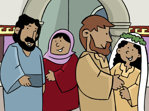 Maire dit à jésus : “ Ils n’ont plus de vin.”<br/>Jésus répondit : “Pourquoi viens-tu à moi ?”. – Numéro de diapositive 5