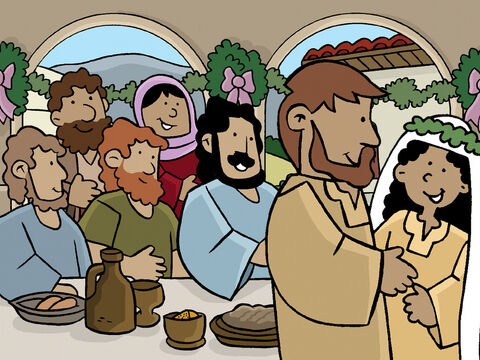 Ce fut le premier miracle accompli par Jésus. Il manifesta sa gloire et ses disciples crurent en lui. – Numéro de diapositive 11