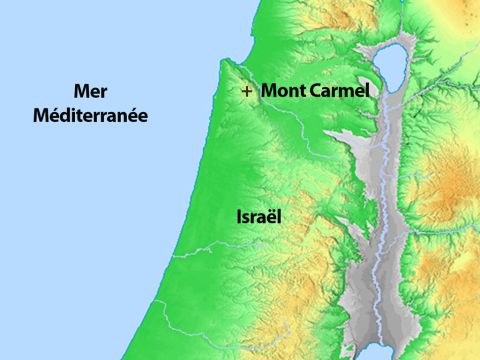 “Fais maintenant rassembler tout Israël sur le mont Carmel, et amène les 450 prophètes de Baal et les 400 prophètes d’Astarté qui mangent à la table de la reine Jézabel.” – Numéro de diapositive 7