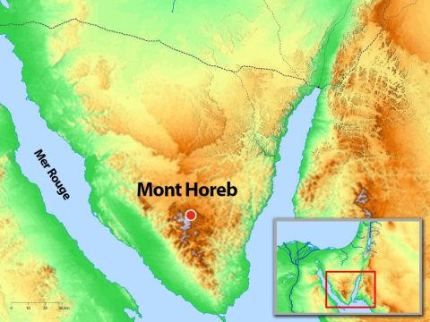 Le mont Horeb est aussi connu sous le nom de mont Sinaï, c’est là où Dieu avait parlé à Moïse et lui avait donné les dix commandements. – Numéro de diapositive 14