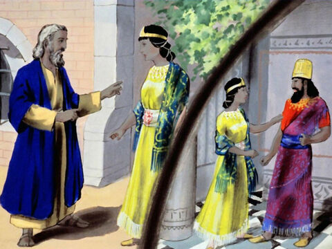 Mardochée se rendit vers la Reine Esther et lui dit d’avertir le roi. – Numéro de diapositive 14