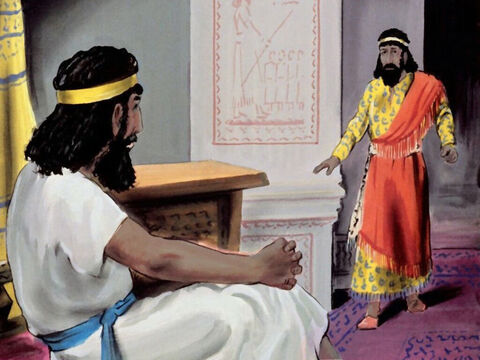 Le lendemain matin, le roi envoya chercher Haman et demanda: “Que dois-je faire à l’homme que je veux honorer?” – Numéro de diapositive 35