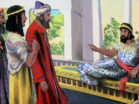 Le roi était furieux. ”Pour cela, Haman, tu seras pendu." – Numéro de diapositive 44