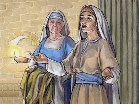 Et Marie dit : « Oui, vraiment, le Seigneur est grand ! Je le chante ! Mon cœur est dans la joie à cause de Dieu qui me sauve. Il a fait attention à moi, sa servante sans importance. Oui, à partir de maintenant, les gens de tous les temps diront mon bonheur. Le Dieu tout-puissant a fait pour moi des choses magnifiques. Son nom est saint. Il est plein de bonté pour toujours envers ceux qui le respectent avec confiance.   – Numéro de diapositive 4