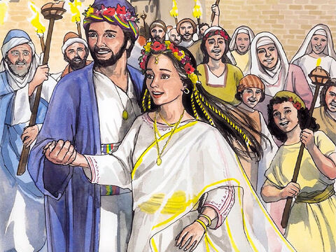 Joseph s’étant réveillé fit ce que l’ange du Seigneur lui avait ordonné, et il prit sa femme avec lui. – Numéro de diapositive 5