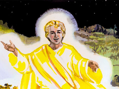Mais l’ange leur dit: “Ne craignez point; car je vous annonce une bonne nouvelle, qui sera pour tout le peuple le sujet d’une grande joie: c’est qu’aujourd’hui, dans la ville de David, il vous est né un Sauveur, qui est le Christ, le Seigneur. Et voici à quel signe vous le reconnaîtrez: vous trouverez un enfant emmailloté et couché dans une crèche.” – Numéro de diapositive 7