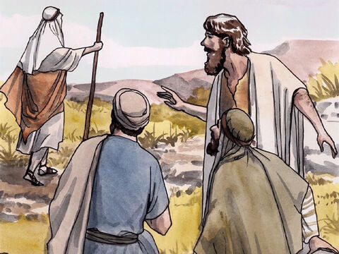 Le lendemain que Jean ait baptisé Jésus, Jean était encore là, avec deux de ses disciples; et, ayant regardé Jésus qui passait, il dit: “Voilà l’Agneau de Dieu”. – Numéro de diapositive 1
