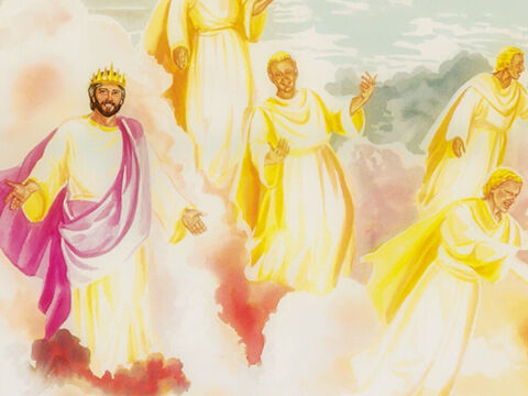 Et il lui dit: “En vérité, en vérité, vous verrez désormais le ciel ouvert et les anges de Dieu monter et descendre au-dessus du Fils de l’homme.” – Numéro de diapositive 11