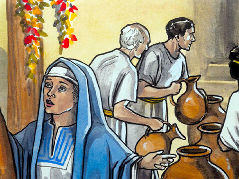 Sa mère dit aux serviteurs: “Faites ce qu’il vous dira.” – Numéro de diapositive 5