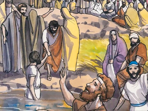 Le Seigneur sut que les pharisiens avaient appris qu’il faisait et baptisait plus de disciples que Jean. Toutefois Jésus ne baptisait pas lui-même, mais c’étaient ses disciples. Alors il quitta la Judée, et retourna en Galilée. – Numéro de diapositive 1