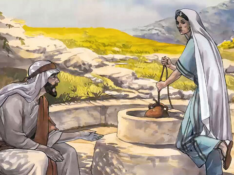Jésus lui répondit: “Si tu connaissais le don de Dieu et qui est celui qui te dit: Donne-moi à boire! tu lui aurais toi-même demandé à boire, et il t’aurait donné de l’eau vive.” – Numéro de diapositive 8