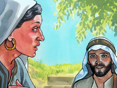 La femme lui dit: “Seigneur, donne-moi cette eau, afin que je n’aie plus soif, et que je ne vienne plus puiser ici.” – Numéro de diapositive 11