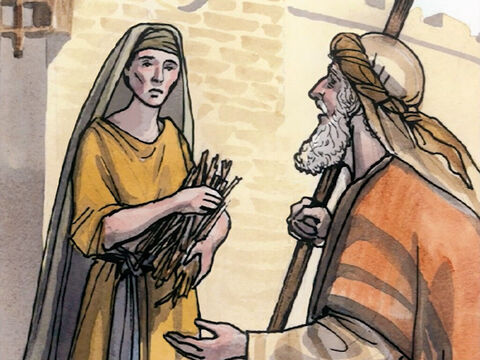 Je vous le dis en vérité: il y avait plusieurs veuves en Israël du temps d’Elie, lorsque le ciel fut fermé trois ans et six mois et qu’il y eut une grande famine sur toute la terre; et cependant Elie ne fut envoyé vers aucune d’elles, si ce n’est vers une femme veuve, à Sarepta, dans le pays de Sidon. – Numéro de diapositive 10