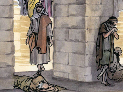 Jésus, l’ayant vu couché, et sachant qu’il était malade depuis longtemps, lui dit: “Veux-tu être guéri?” – Numéro de diapositive 4