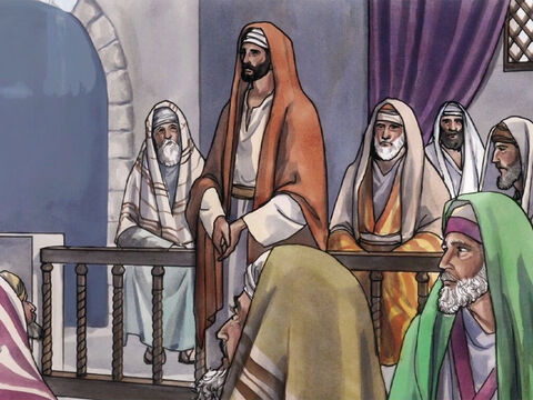 Les scribes et les pharisiens observaient Jésus, pour voir s’il ferait une guérison le jour du sabbat: c’était afin d’avoir sujet de l’accuser. – Numéro de diapositive 3