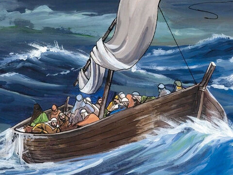 que la barque était couverte par les flots. – Numéro de diapositive 3