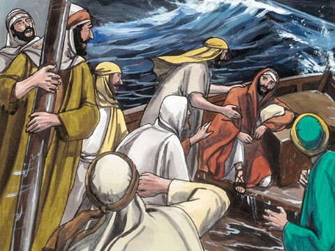 Les disciples s’étant approchés le réveillèrent, et dirent: “Seigneur, sauve-nous car nous périssons!” – Numéro de diapositive 5