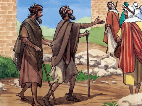 Etant parti de là, Jésus fut suivi par deux aveugles, qui criaient: “Aie pitié de nous, Fils de David!” – Numéro de diapositive 1