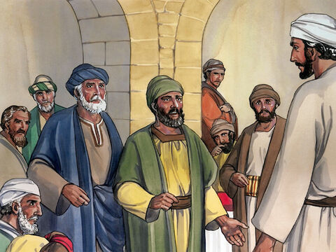 Ensuite quelques-uns des scribes et des pharisiens prirent la parole, et dirent: “Maître, nous voudrions te voir faire un miracle.” – Numéro de diapositive 4